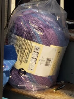 Purple and Blue Variegated Yarn Skein caron anniversary cake